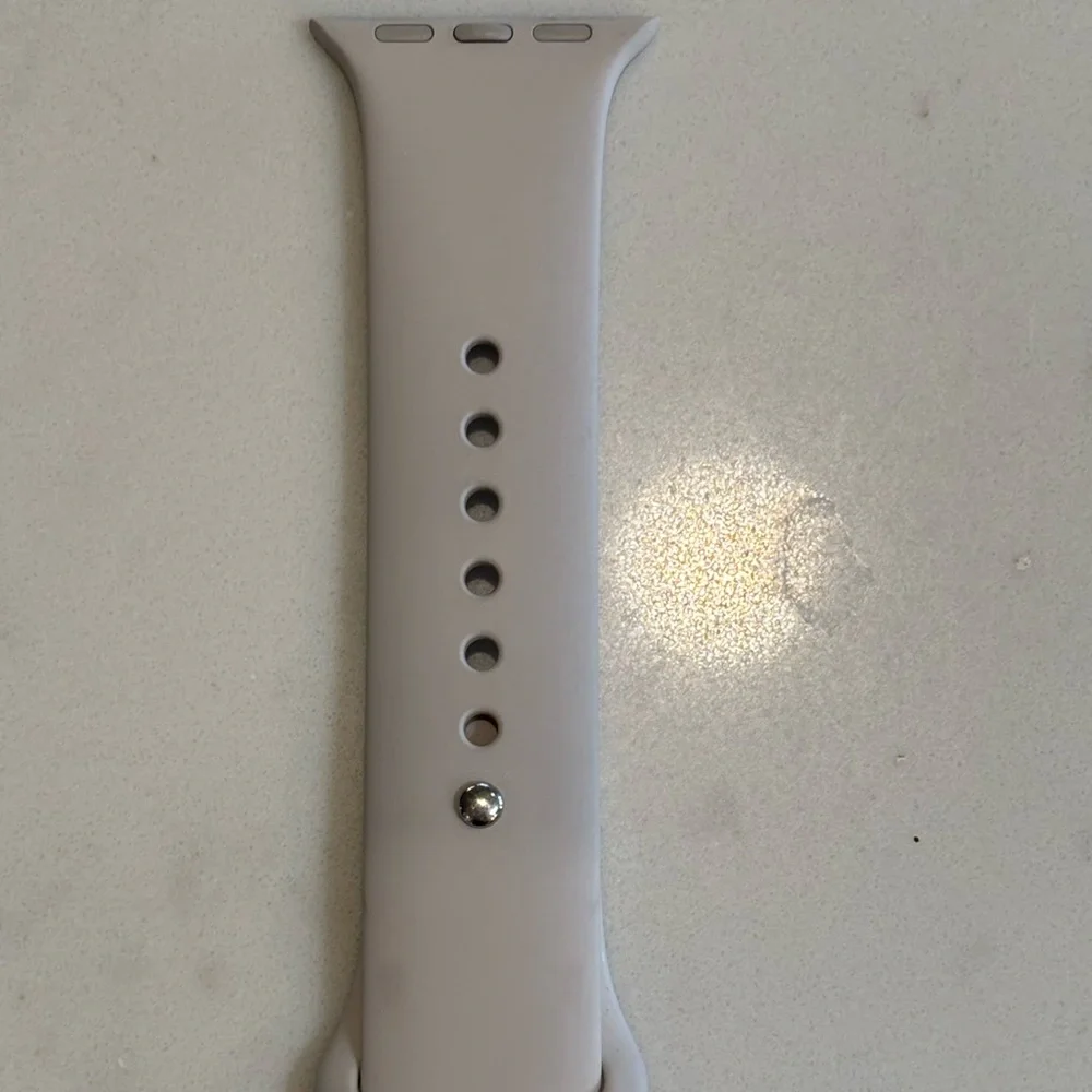 Authentic Apple Silicone Smartwatch Sport Band- in Starlight. S/M